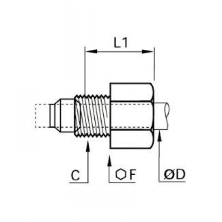 Vis mâle métrique pour bague d'étanchéité laiton - LEGRIS 0112 - Plan