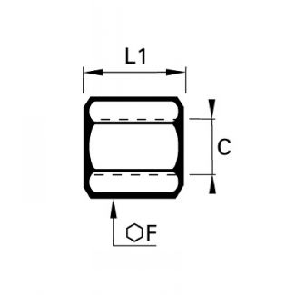Manchon double femelle BSP cylindrique - LEGRIS 0155 - Plan
