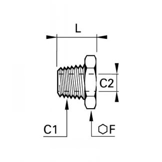 Réduction mâle BSP conique/femelle BSP cylindrique - LEGRIS 0163 - Plan