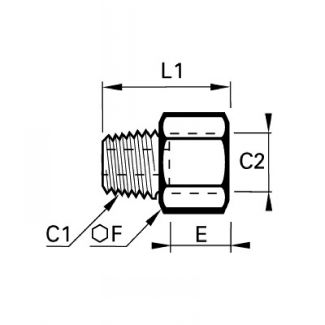 Adaptateur mâle conique / femelle BSP cylindrique - LEGRIS 0164 - Plan