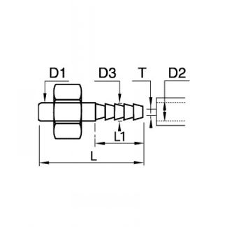 Douille annelée pour tuyau plastique - LEGRIS 0165 - Plan
