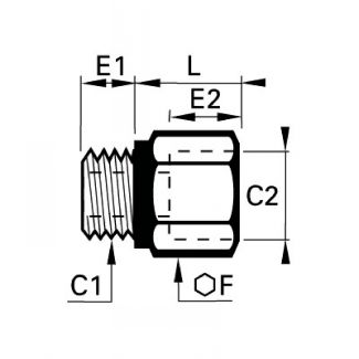 Grossisseur mâle/femelle BSP cylindrique - LEGRIS 0169 - Plan
