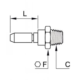Embout mâle sans obturation, BSP conique - LEGRIS 0184 - Plan