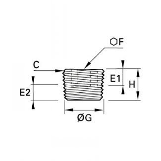 Bouchon laiton à 6 pans creux mâle BSP conique - LEGRIS 0205 - Plan