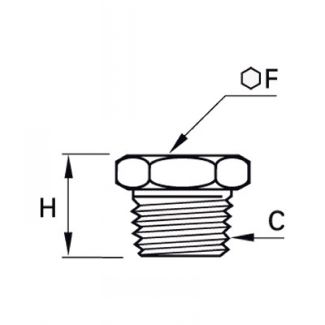 Bouchon acier à 6 pans creux mâle BSP conique - LEGRIS 0216 - Plan