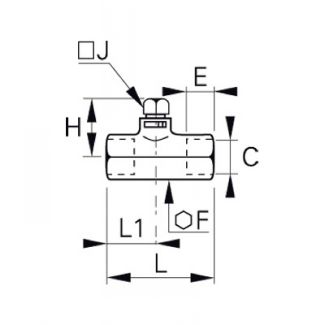 Robinet série légère 2 voies femelle BSP cylindrique - LEGRIS 0497 - Plan