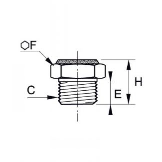 Silencieux compact mâle cylindrique/métrique - LEGRIS 0673 - Plan