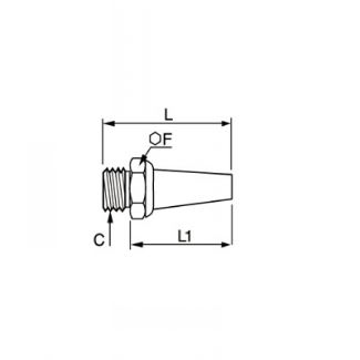 Silencieux à embase mâle cylindrique - LEGRIS 0675 - Plan