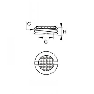 Silencieux pastille à embase mâle cylindrique - LEGRIS 0677 - Plan