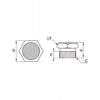 Silencieux compact mâle cylindrique - LEGRIS 0682 - Plan