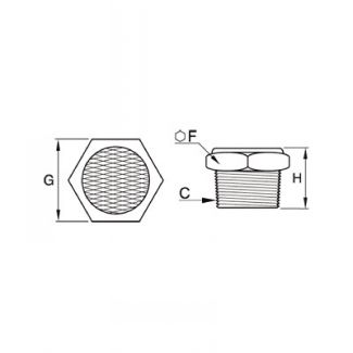 Silencieux compact mâle conique - LEGRIS 0683 - Plan