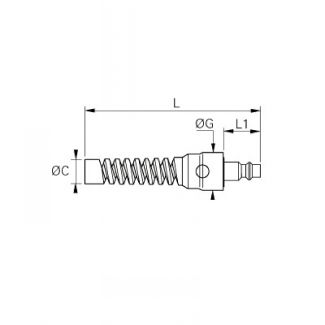 Embout à connexion LF3000 avec ressort de protection, profil ARO - LEGRIS 080A - Plan