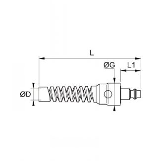 Embout à connexion LF3000 avec ressort de protection, profil Européen - LEGRIS 080E - Plan