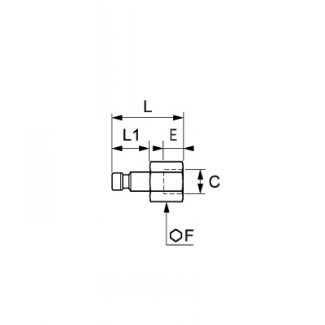 Embout femelle BSP cylindrique, profil Allemagne série 20 - LEGRIS 086D - Plan
