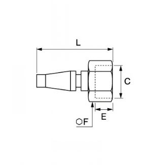 Embout femelle BSP cylindrique, profil UK série 17 - LEGRIS 086F - Plan