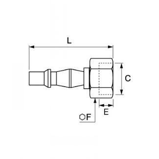 Embout femelle BSP cylindrique, profil UK série 19 - LEGRIS 086G - Plan