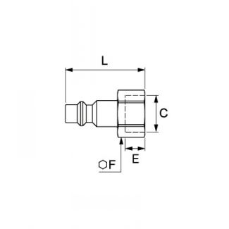 Embout femelle BSP cylindrique, profil ISO B - LEGRIS 086U - Plan