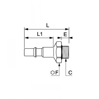 Embout mâle BSP cylindrique, profil ISO C - LEGRIS 087C - Plan