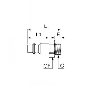 Embout mâle BSP cylindrique, profil ISO - LEGRIS 087U - Plan