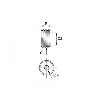 Réduction nickelée mâle-femelle cylindrique - LEGRIS 0903 - Plan
