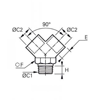 Y mâle nickelé conique femelle cylindrique - LEGRIS 0911 - Plan