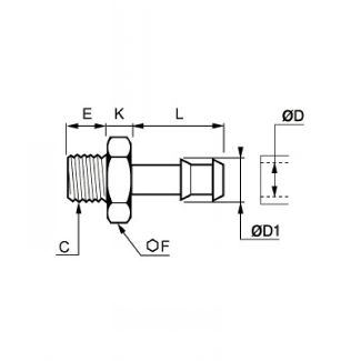 Douille annelée nickelé tube souple mâle BSP cylindrique - LEGRIS 0931 - Plan