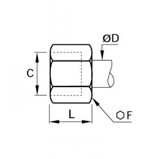 Écrou de serrage acier zingué bichromaté métrique - LEGRIS 0A10 - Plan