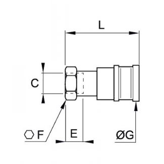 Corps femelle,BSP cylindrique - LEGRIS 0A72 - Plan