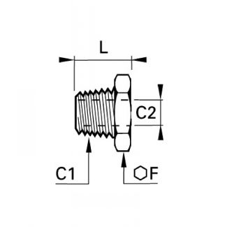 Réduction mâle BSP conique/femelle BSP cylindrique - LEGRIS 1863 - Plan