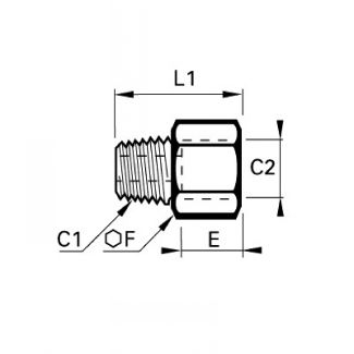 Adaptateur mâle BSP conique/femelle BSP cylindrique - LEGRIS 1864 - Plan