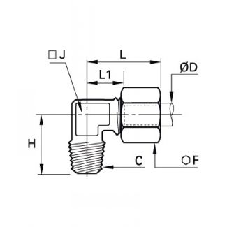 Équerre mâle NPT - LEGRIS 18A9 - Plan