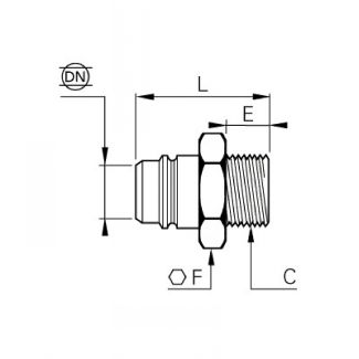 Embout mâle, BSP cylindrique série maxi - LEGRIS 2A94 - Plan