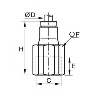 Piquage droit femelle, BSP cylindrique et métrique - LEGRIS 3614 - Plan