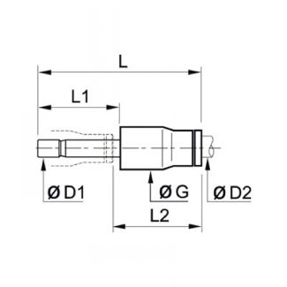 Passerelle encliquetable pour tube mm-tube pouce - LEGRIS 3667 - Plan