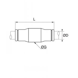 Union double égale pour tube mm - LEGRIS 3806 - Plan