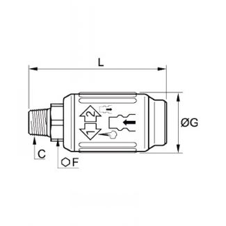 Corps mâle BSP conique et NPT, profil ARO - LEGRIS 405A - Plan