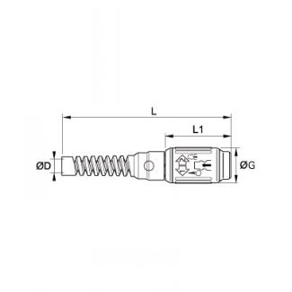Coupleur à connexion LF3000 avec ressort de protection, profil ISO B - LEGRIS 410U - Plan
