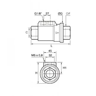 Vanne pilotée fermée femelle BSP cylindrique - LEGRIS 42A2 - Plan