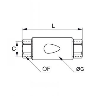 Clapet antiretour inox femelle cylindrique - LEGRIS 4890 - Plan