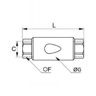 Clapet antiretour inox femelle BSP conique - LEGRIS 4895 - Plan