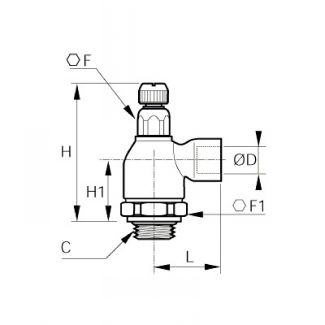 Régleurs débit,admission, BSP cylindrique - LEGRIS 7111 - Plan