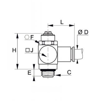 Régleur à raccordement instantané BSP cylindrique et métrique - LEGRIS 7130 - Plan