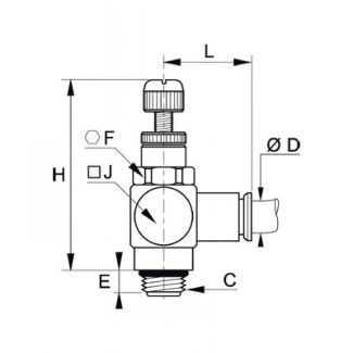 Régleur miniature à l'échappement, mâle BSP et métrique - LEGRIS 7180 - Plan