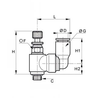 Régleurs débit miniatures échappement métrique - LEGRIS 7640 - Plan