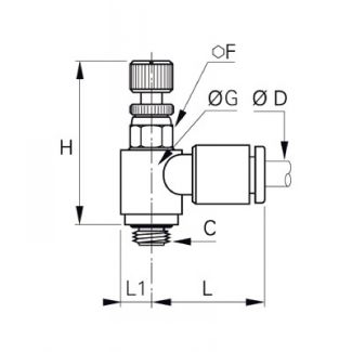 Régleur miniature bi-directionnel BSP cylindrique - LEGRIS 7662 - Plan