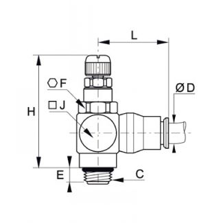 Compact à raccordement instantané, BSP cylindrique - LEGRIS 7680 - Plan
