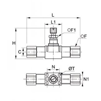 Régleur de débit en ligne femelle BSP cylindrique - LEGRIS 7771 - Plan