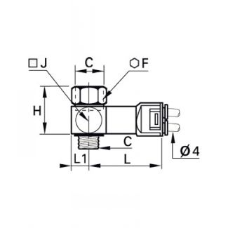 Capteur pneumatique LF3000 femelle cylindrique et métrique - LEGRIS 7818 - Plan