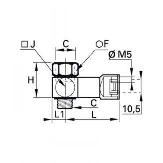 Capteur pneumatique femelle/mâle cylindrique - LEGRIS 781A - Plan