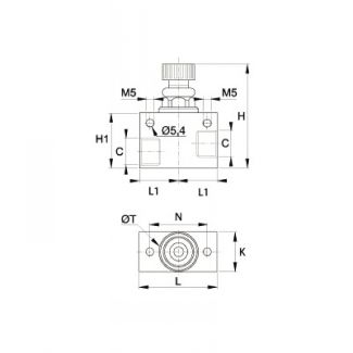 Régleur en ligne unidirectionnel, femelle BSP cylindrique - LEGRIS 7820 - Plan